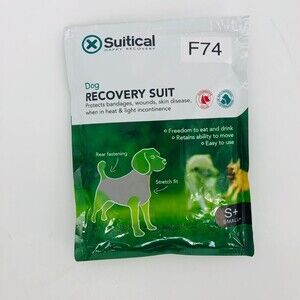 Suitical Happy Recovery Black Stretch Fit Dog Recovery Suit Size Small+